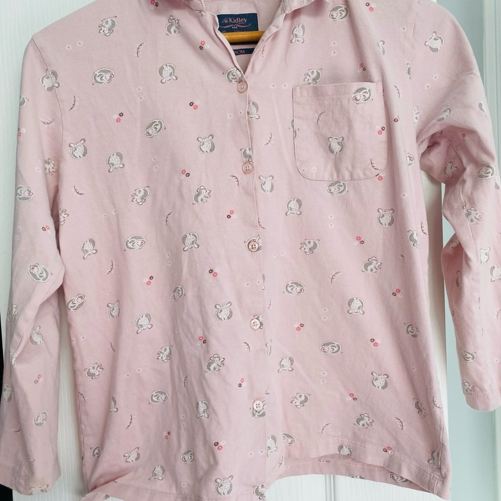 Light Pink Button Down shirt with pajamas
